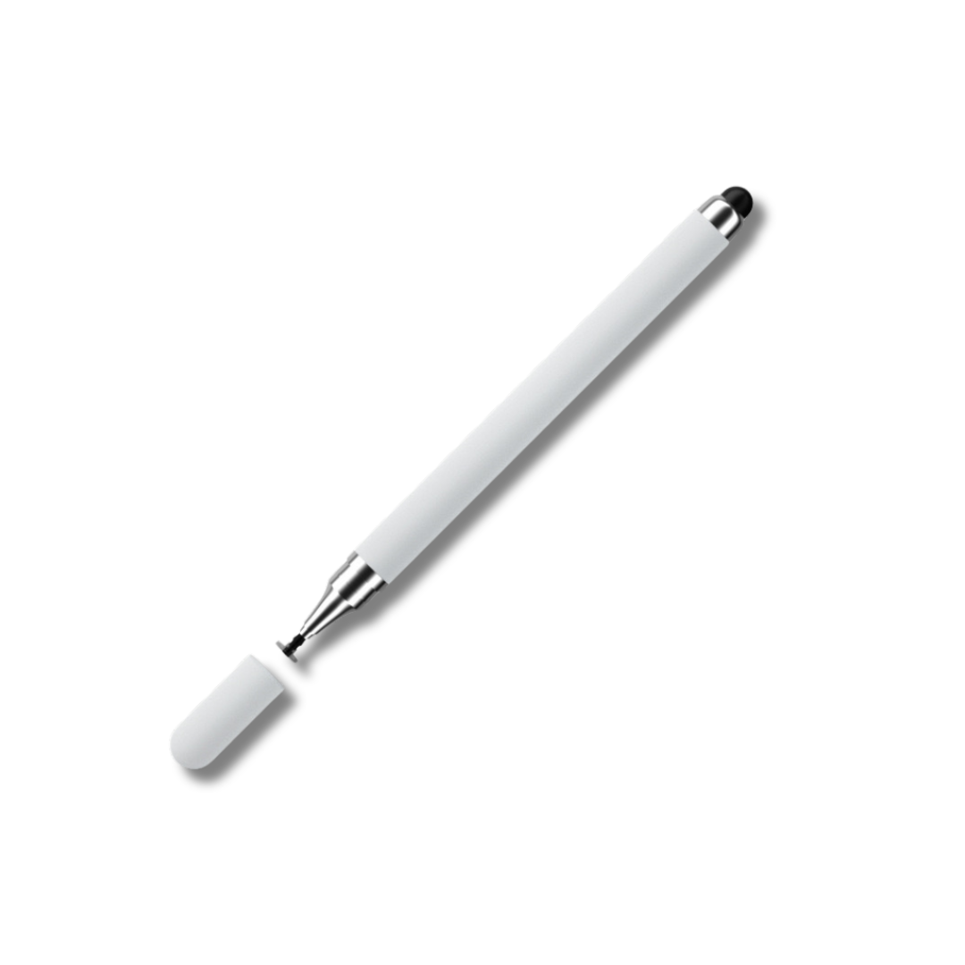 YOUTRADE Dual-Tip Stylus Pen | 2-in-1 Disc & Silicone Head for Phone/Tablet | Palm Rejection & Precision Control: WHITE