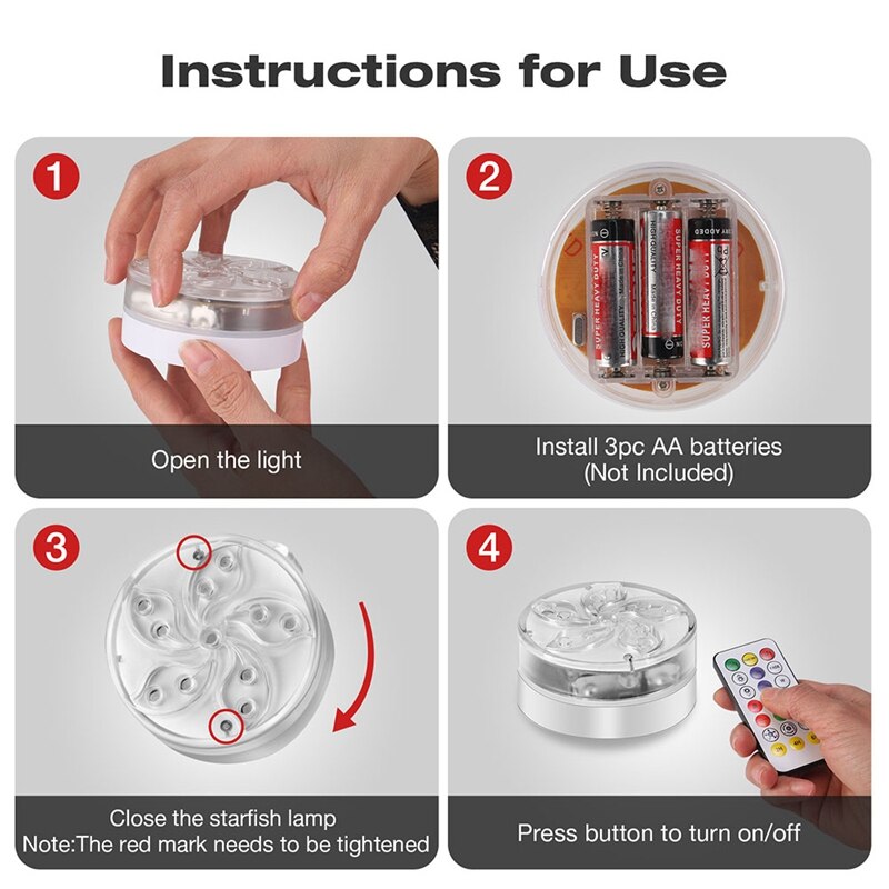 Submersible LED Pool Lights,11 Leds Underwater LED Pond Lights With RF Remote,IP68 Waterproof,Decor Light For Aquarium