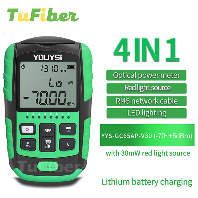 Glasvezel Power Meter 4 In1 5G 10 Golflengte Visual Fault Locator Netwerkkabel Test Glasvezel tester Opm Vfl: YYS-GC65AP-V30