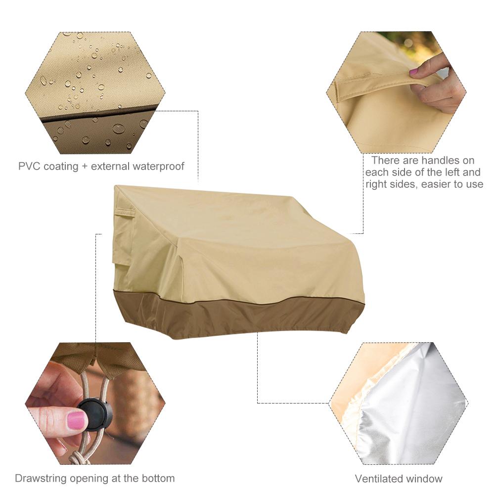Utomhus loveseat lounge bänk överdrag vattentätt dammtätt uv-beständigt sofföverdrag  #4o