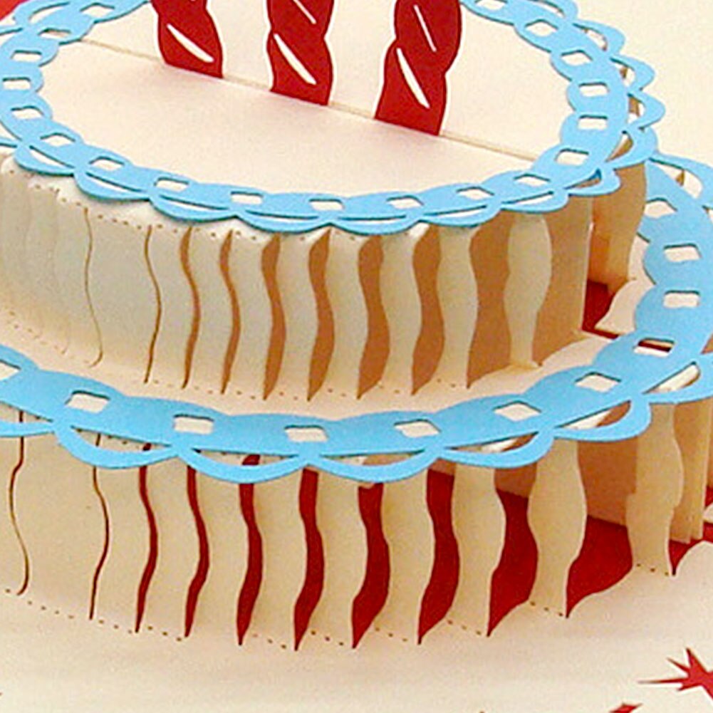 Happy Birthday 3D up handmade cut vintage cards Birthday cake with candle postcard birthday greeting cards