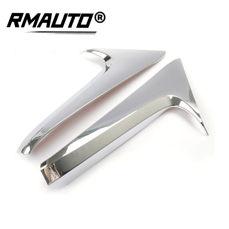 2Pcs Car Rear Window Side Spoiler Wings Diffuser Glossy Black Carbon Fiber For Toyota RAV4 Car Body Styling Kits: Chrome Silver