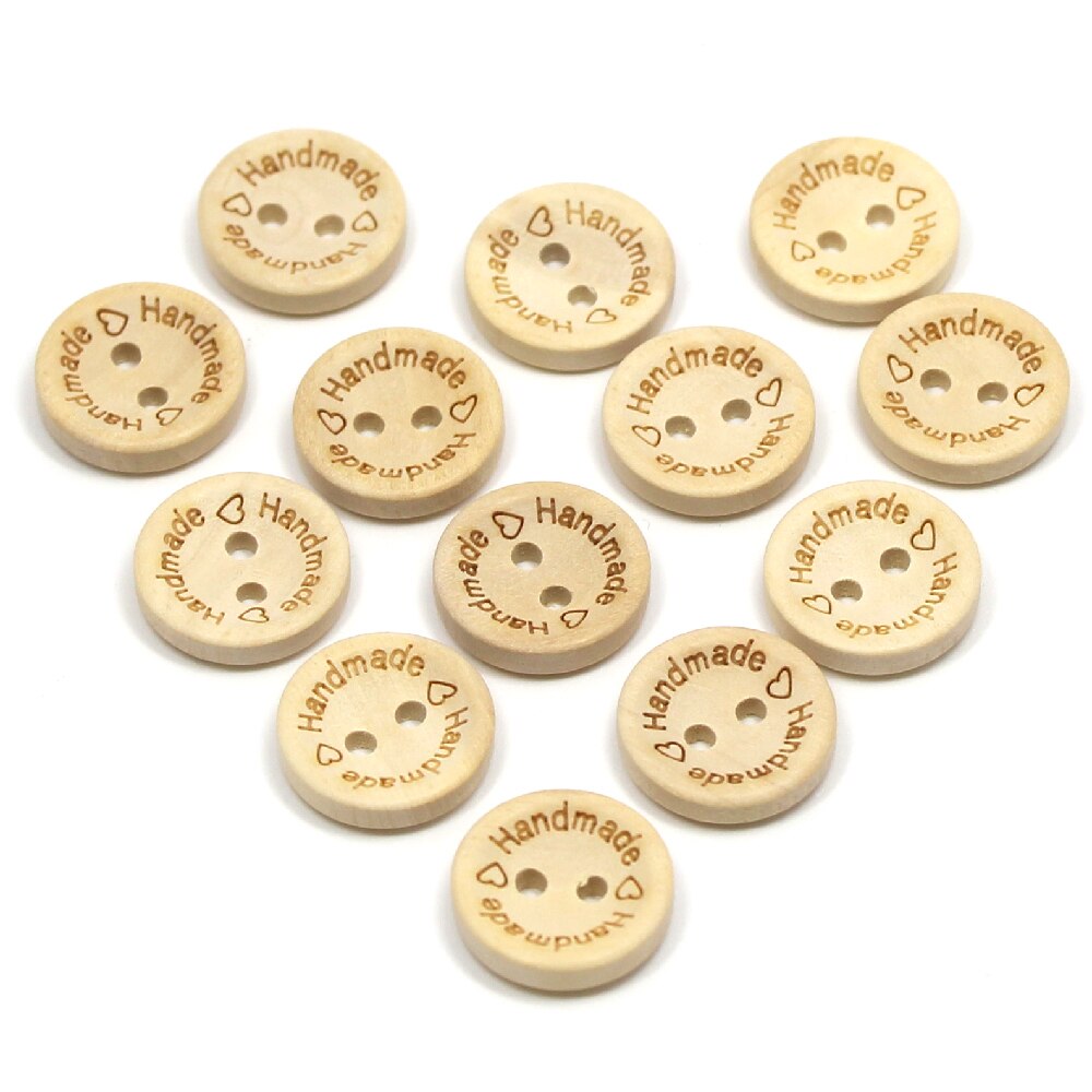Knop Label 50 Stuks Handgemaakte Houten Knoppen 2 Gaten Ronde... – Grandado