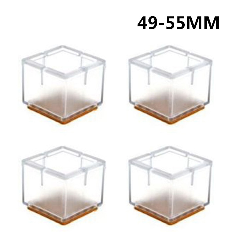 4x Stoel Been Pad Meubels Tafel Vierkante Voeten Cover Floor Bescherm: 49 55mm