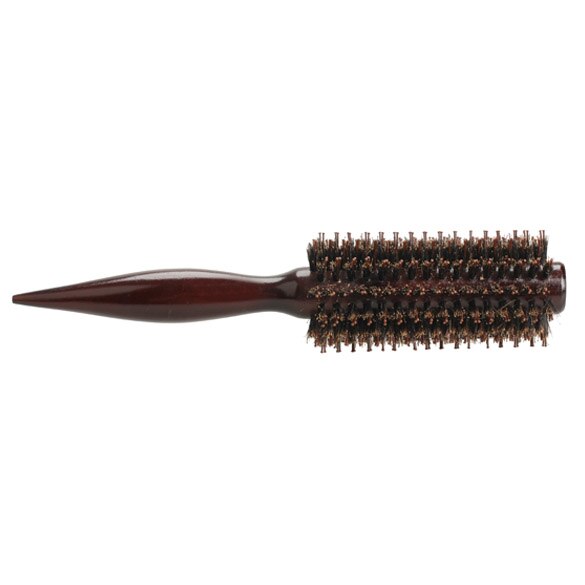 Rodillo peine cepillo de pelo redondo herramienta con mango de madera Cerda Natural cepillo para pelo rizado peine esponjoso peluquería peluquero