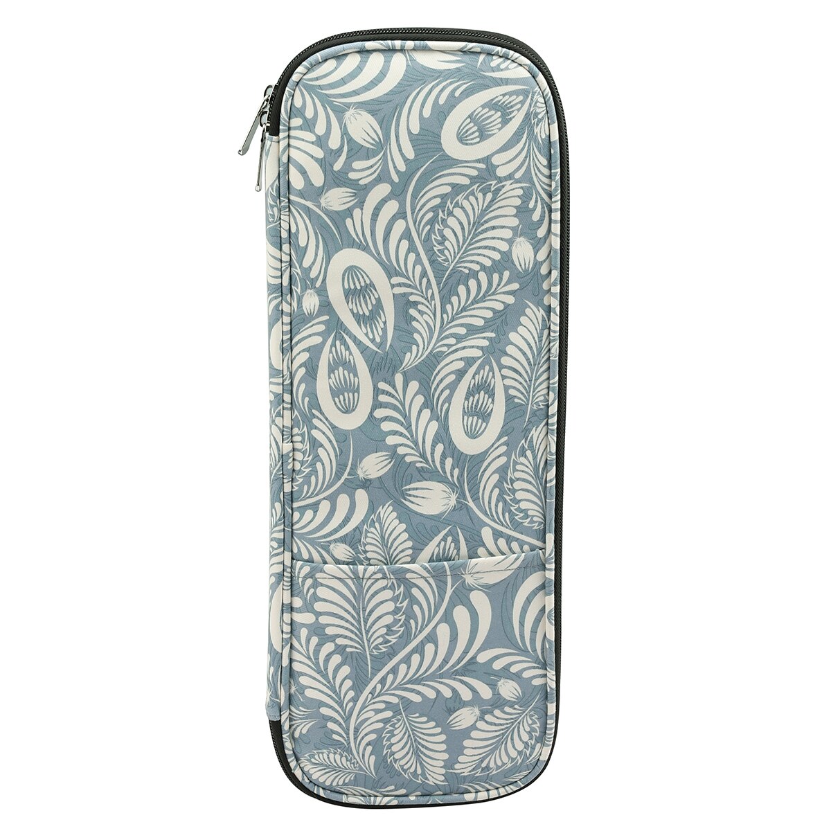 Plants Print Sewing Thread Organizer Portable Knitted Bag Knitting Crochet Needles Hooks Container Embroidery Storage Case: blue