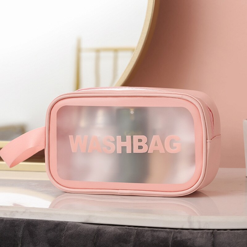 FUDEAM Transparent PVC kobiety kosmetyczka wodoodporne torby podróżne kosmetyczki organizuj PU makijaż torba torebka damska do prania