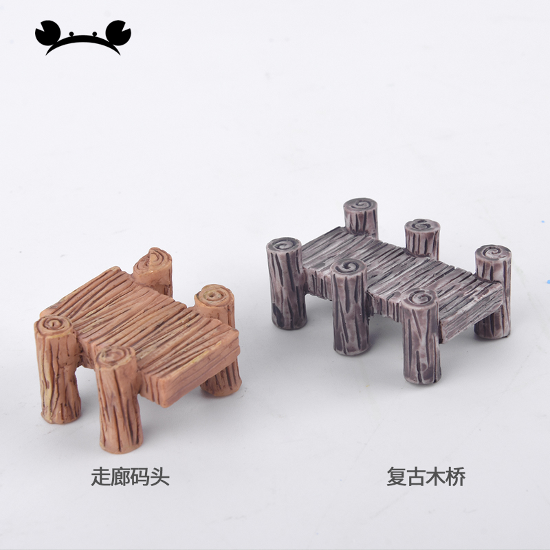 5 pc Baumstumpf Brücke Modell Mini Harz Gebühr Garten Miniaturen DIY Puppe Haus Terrarium Sukkulenten Mikro Landschaft Dekoration