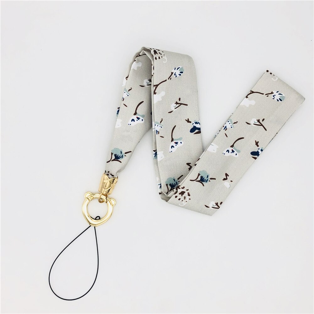 women's silk scarf cell phone lanyard temperament fresh fabric lanyard for keys phone strap neck strap: Other