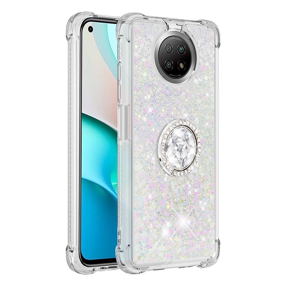 Voor Xiaomi Redmi Opmerking 9 5G Rhinestone Ring Gesp Anti-Collision Quicksand Case Voor Xiaomi Note9 5G cover Coque Fundas Behuizing: 1