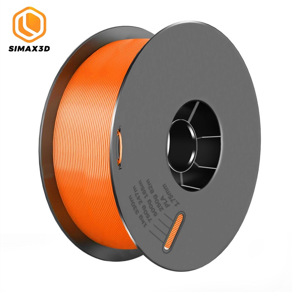 SIMAX3D 1.75mm PLA filament consumables 3D printer parts extruded plastic spool mpressora with all biodegradable resin: PLA Orange