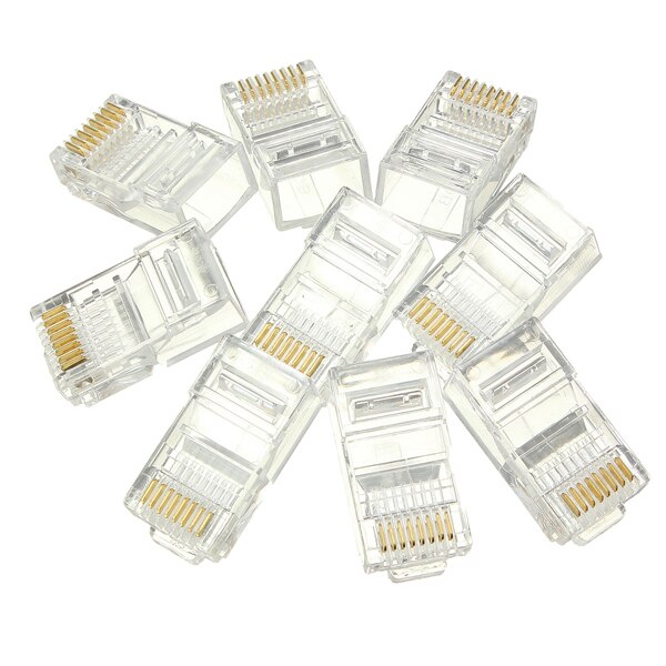 50 pièces RJ45 RJ-45 CAT6 câble modulaire prise de tête Ethernet connecteur de réseau plaqué or fils plaqués or Signal plus élevé