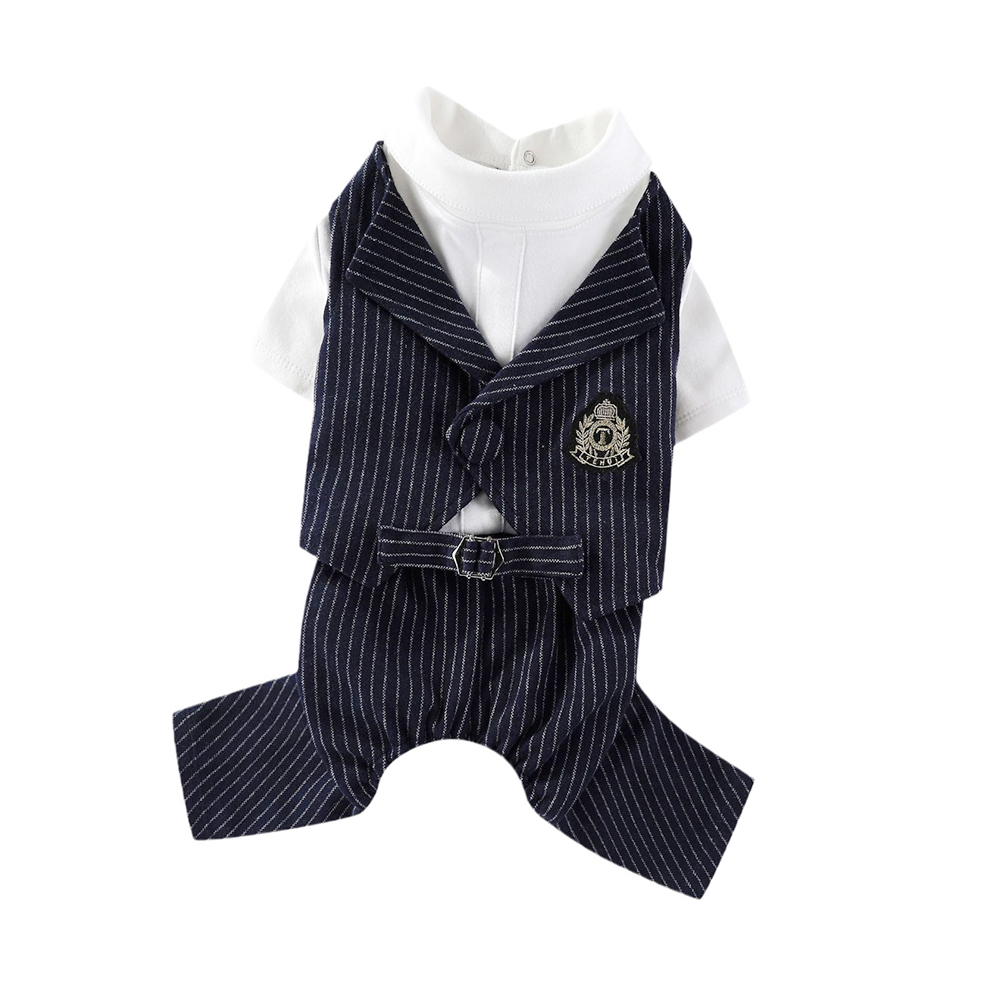 Hundedress smoking formelt kjæledyr bryllupsfestdress for små mellomstore hunder cosplay prinskostyme gentlemanklær valpeklær