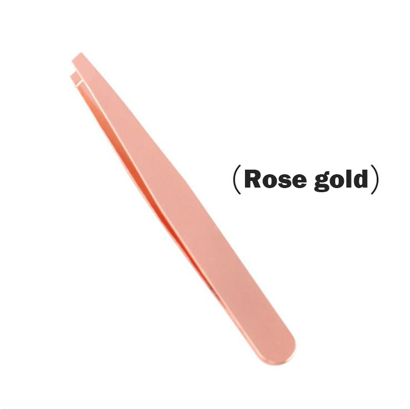 1pc svarte øyenbryn pinsett hår skjønnhet skrå avtrekker rustfritt stål øyenbryn klips hårfjerning sminke verktøy tilbehør: rose måke