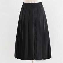 High Waist School Skirt For Girls Long Pleated Uniform Skirts School Clothes A-line Midi Sailor Skirts