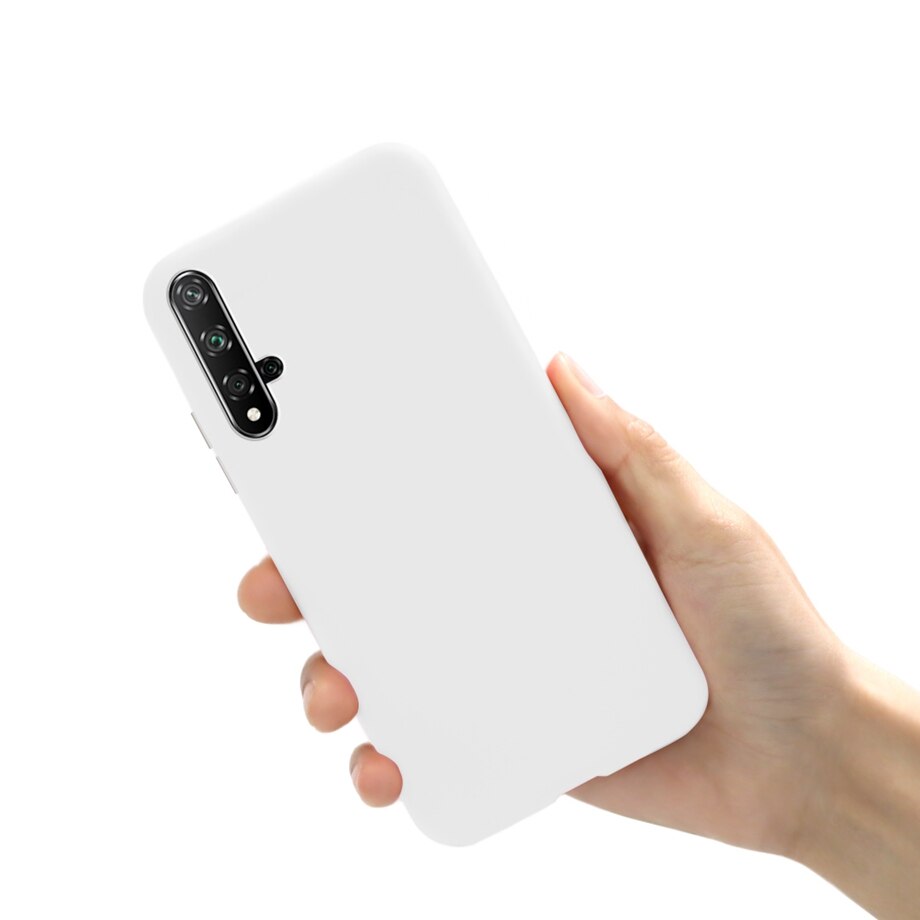 Huawei Nova 5T matowy futerał Huawei Nova 5T etui na telefon Huawei Honor 20 20S odporny na wstrząsy cukierki kolor projekt TPU silikonowe miękkie etui: Nova 5T / White