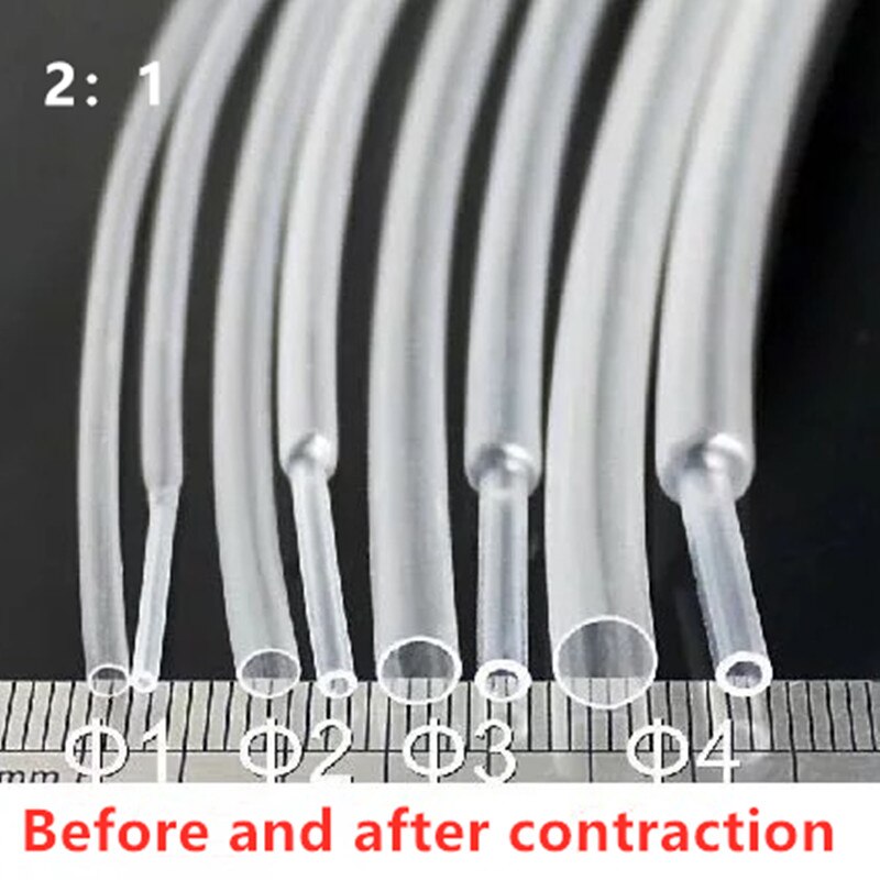 5 meter 1mm 1,5mm 2mm 3mm 4mm/5mm/6/ 8/10/12mm Transparent Klar Schrumpf Schlauch Schrumpf Schläuche Sleeving Wrap Draht kits