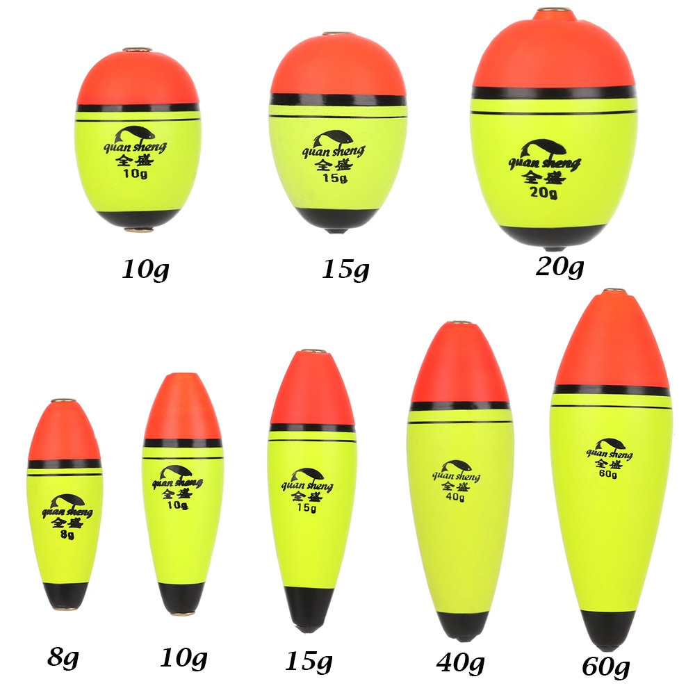 2 stk eva skumbobber plastik lang/oval flydekugle boia opdrift havflyder udendørs fiskegrej 8g/10g/15g/20g/40g/60g