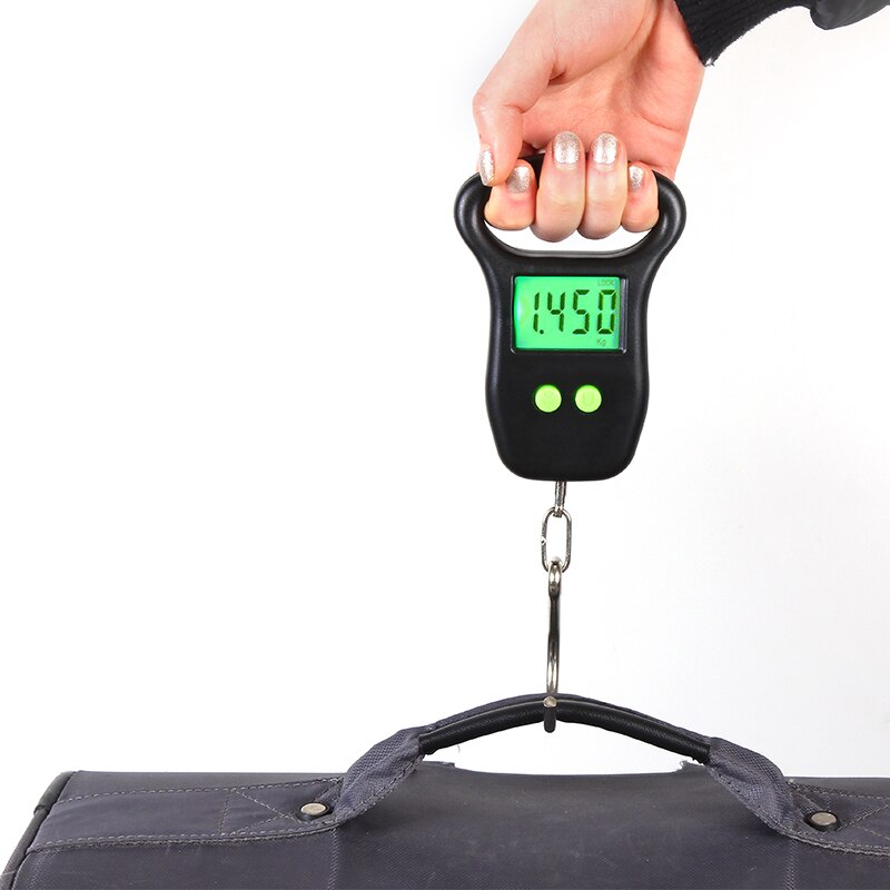 Hängande ledd elektronisk våg digital bagagevåg med bekvämt handtag krok 110lb/50kg för fiskebagage steelyard