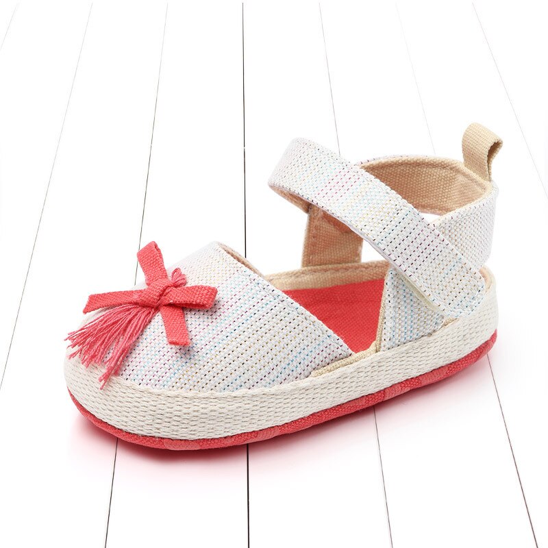 Baby Meisjes Wandelschoenen Prinses Peuter Leuke Baby Strik Bloemen Soft Sole: D / 0-6 months