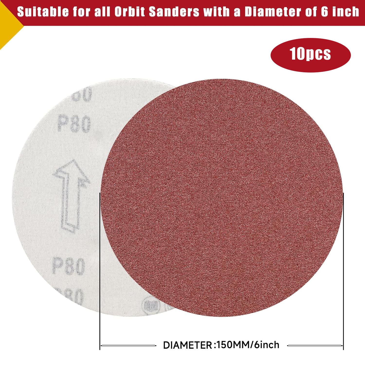 6 Zoll 150 mm Schleifpapier 10 Stück Körnung 40–2000 Schleifscheibe Holzbearbeitung Metall poliert Werkzeuge Schleifer Exzenterschleifscheibe: 240