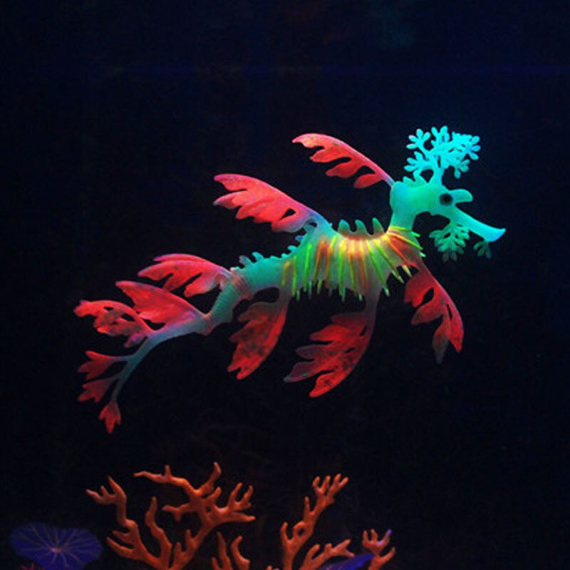 Akvarium havdrage glødende kunstig silikone akvarium dekoration akvarium dekoration ornament