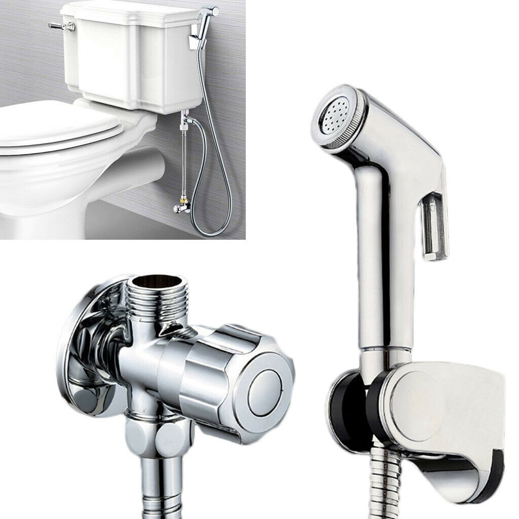 Bidet rustfrit stål badeværelse bidet toiletsprøjte sæt-håndholdt håndbruser selvrensende rustfrit: Default Title