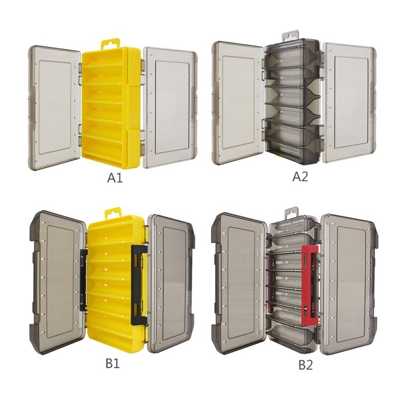 Double Sided Fly Fishing Tackle Box 12 14 Compartments Bait Lure Hook Storage Box Plastic Lure Storage Case High Strength h