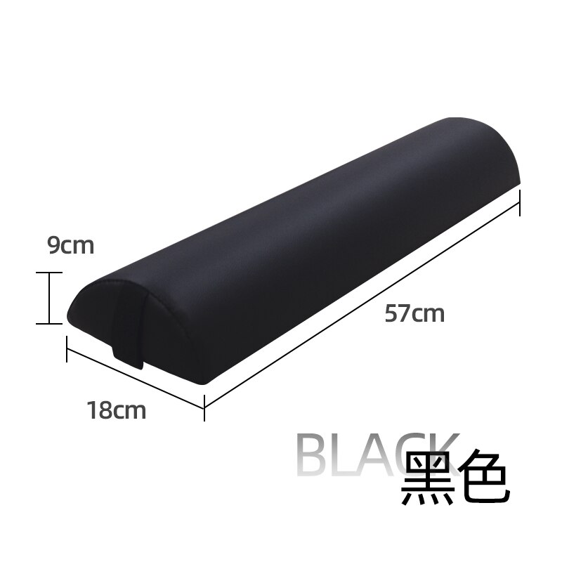 Half Moon Bolster Semi-Roll Pillow Ankle Knee Support Leg Elevation Back Lumbar Neck Pain Relief Density Foam Massage Bed Table: Half Moon Black