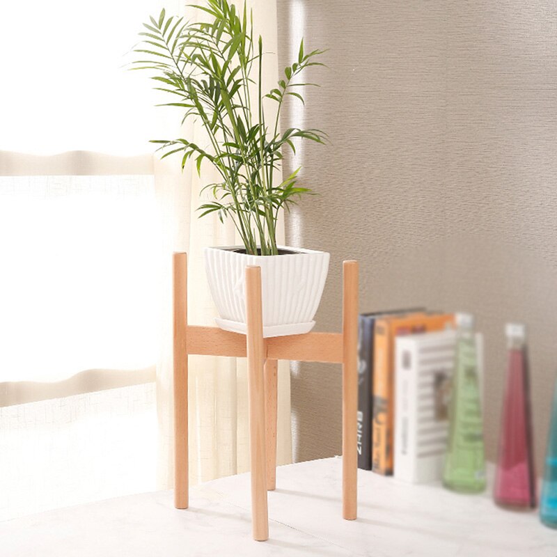 Flower Pot Rack Strong Free Standing Garden Planter Holder Home Garden Indoor Display Plant Stand Shelf Wood Planter Pot Trays