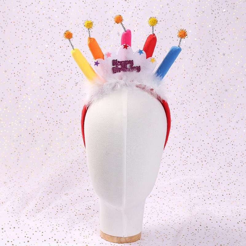 Verjaardagstaart Kaars Gelukkige Verjaardag Hoofdband Foto Props Partij Hoofdband Verjaardag Meisje Hoofdband Verjaardag Decoratie: 03