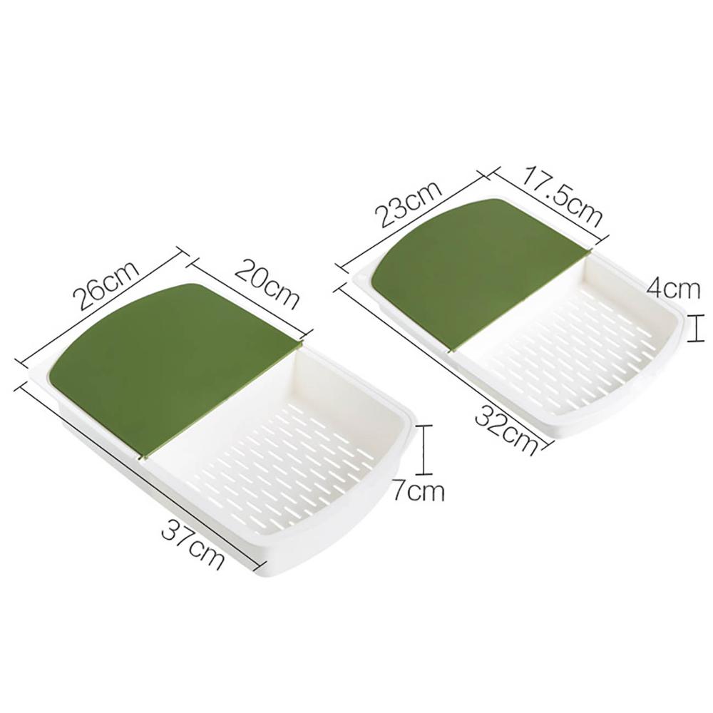 Tabla de corte de Cocina 3 en 1, bloque de tabla de cortar de plástico con cesta caja de almacenamiento de drenaje, alfombrilla de corte, herramientas de cocina de almohadilla