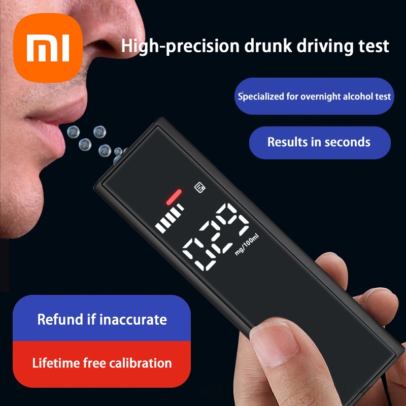 Xiaomi Portable Breathalyzer w/Semiconductor Sensor Instant BAC Result Digital Display Keychain Alcohol Tester Home Car
