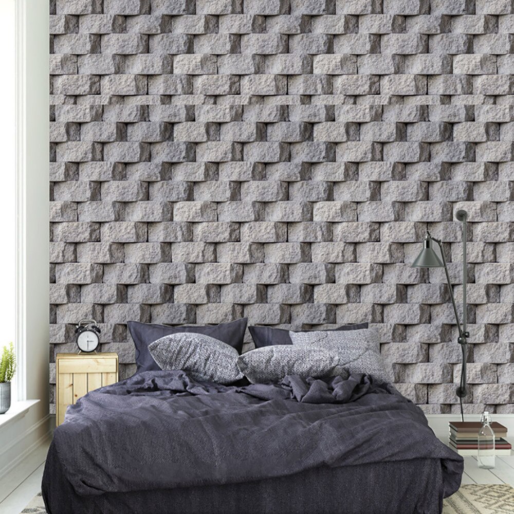 Waterproof Stone Brick 3d Wall Sticker Self Adhesive Wallpaper Home Decor Wall Art Decal Living Room Bedroom Bathroom Decor #Y