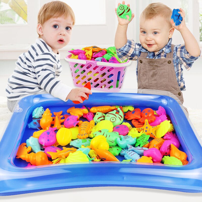 Magnetische Kinderen Vissen Speelgoed Set Magneet Vissen Play Water Baby Speelgoed Vis Vierkante Kinderen Jongen Meisje Vissen Speelgoed