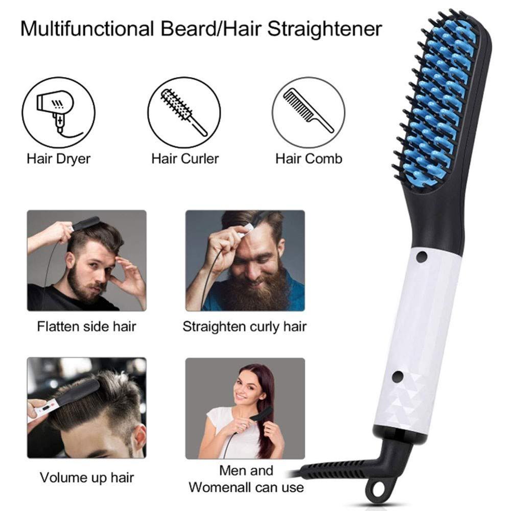 Multifunctional Beard Straightener Heated man's Hair Beard Flat Iron Quick Straightening Beard Brush Show Cap Tool