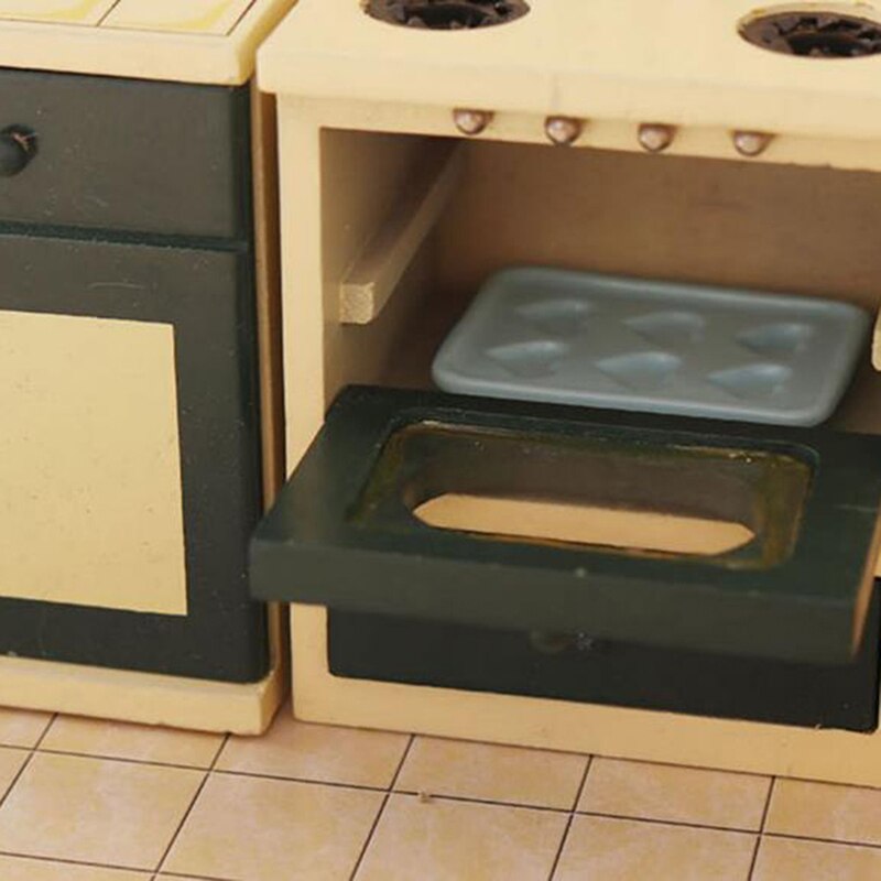 2Pcs 1/12 Miniatuur Dollhouse Bakplaat Pretend Play Keuken Koken Speelgoed Set Pop Bestek