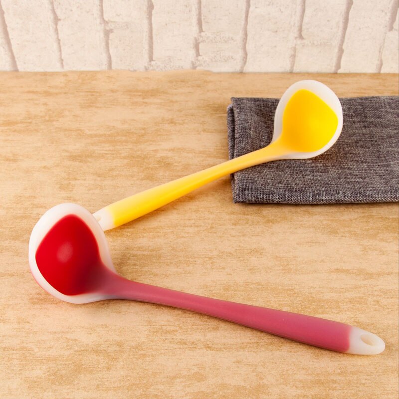 Cuchara de silicona antiadherente para sopa, utensilios de cocina resistentes a altas temperaturas, para arroz, antiquemaduras