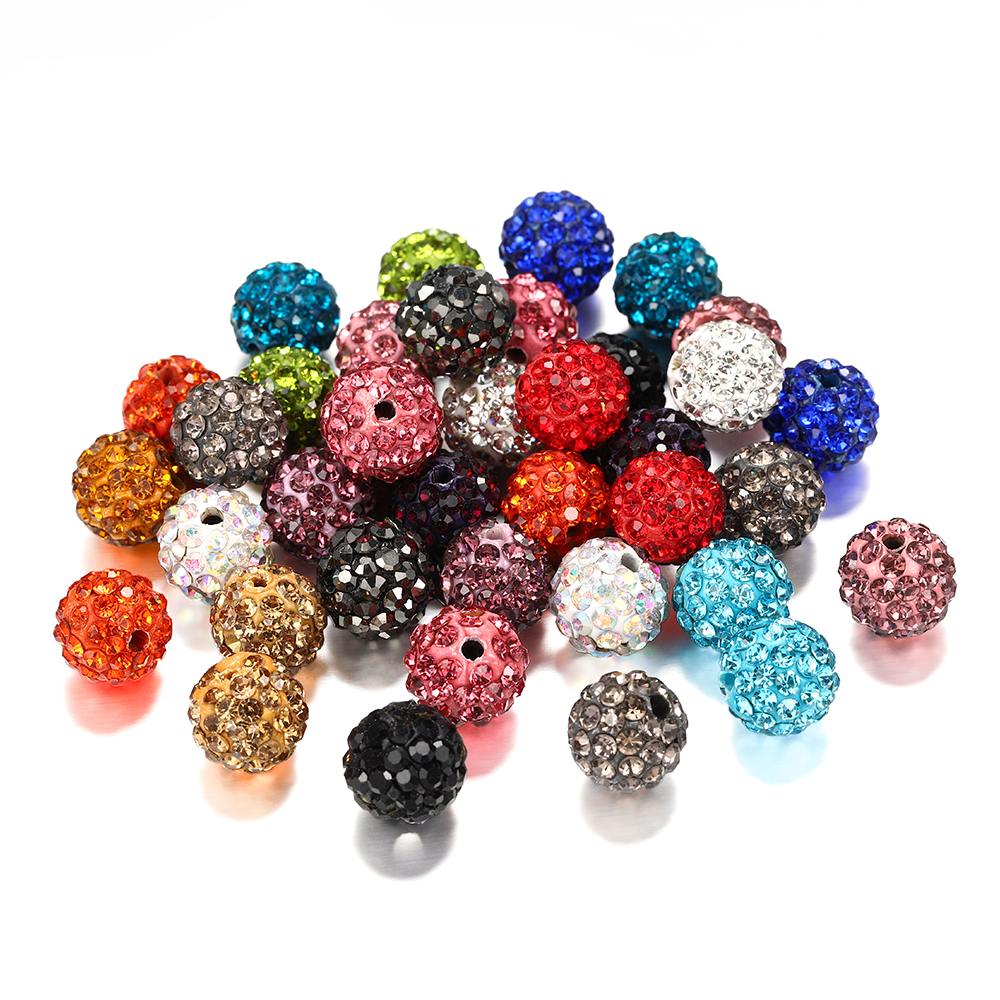 10Pcs 10Mm Disco Ball Ronde Kristallen Steentjes Losse Spacer Charm Kralen Voor Diy Sieraden Maken Accessoires
