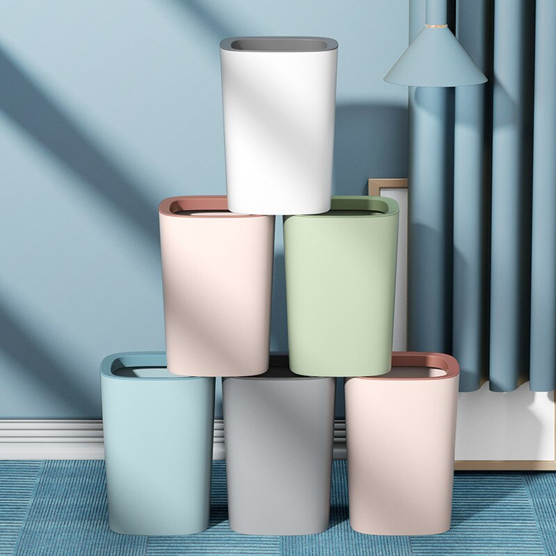 15L Nordic Plastic Vuilnisbak Garbage Dust Bin Opslag Emmer Papiermand Home Office Afvalbak Zonder Deksel Prullenbak