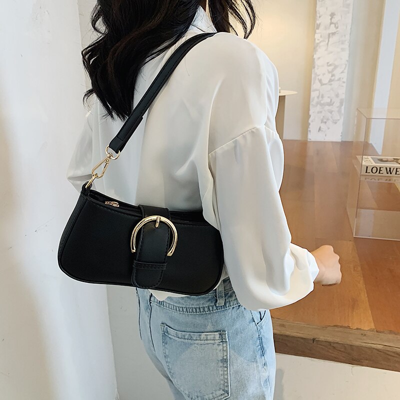 Solid Color PU Leather Small Bags For Women Lady Shoulder Crossbody Bag Female Travel Bags And Purses
