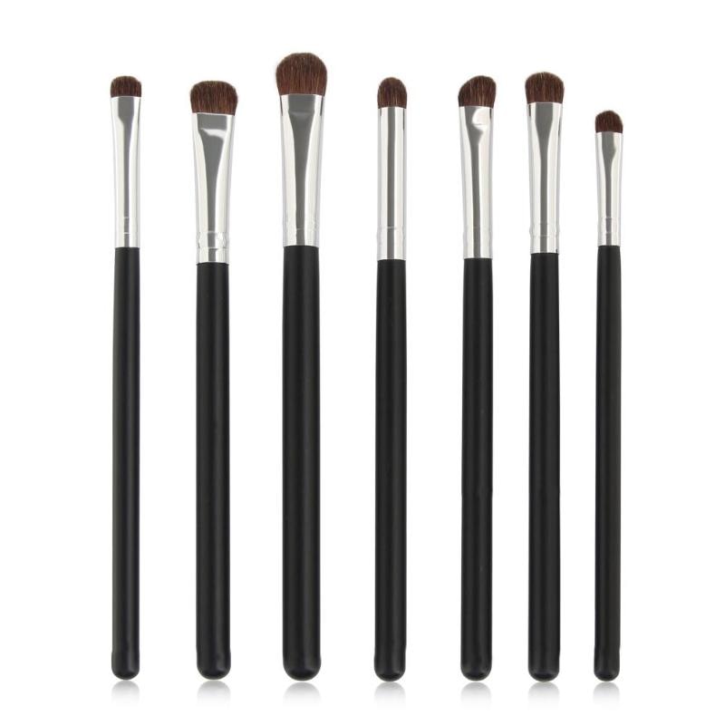 7Pcs Natuurlijk Haar Eye Make-Up Kwasten Set Oogschaduw Shadow Borstels Make-Up Tool Shader Mengen Professionele Make Up Kwasten Set: 7pcs