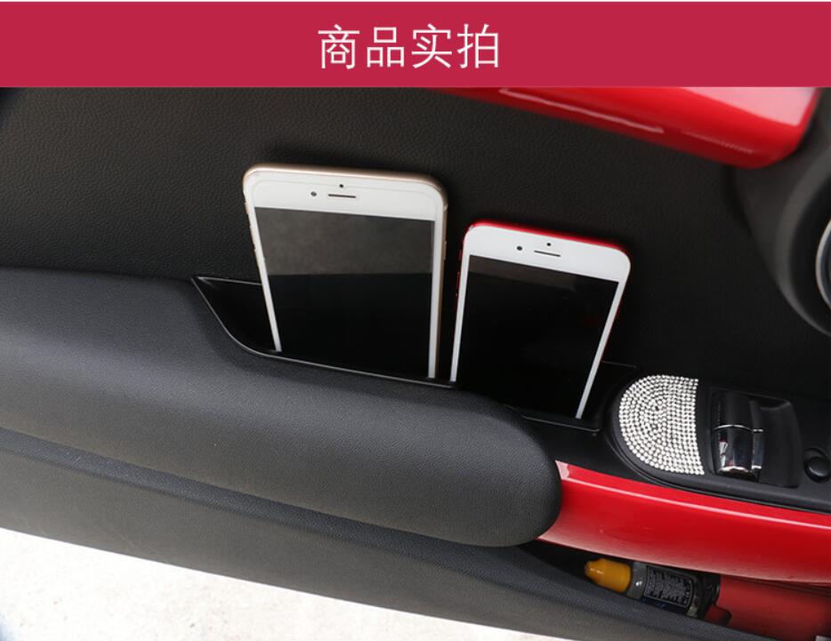 For Mini Cooper F56 Armrests Storage Box Car Inner Side Front Door Handle Storage Box ABS Tray Holder Car Styling Accessories