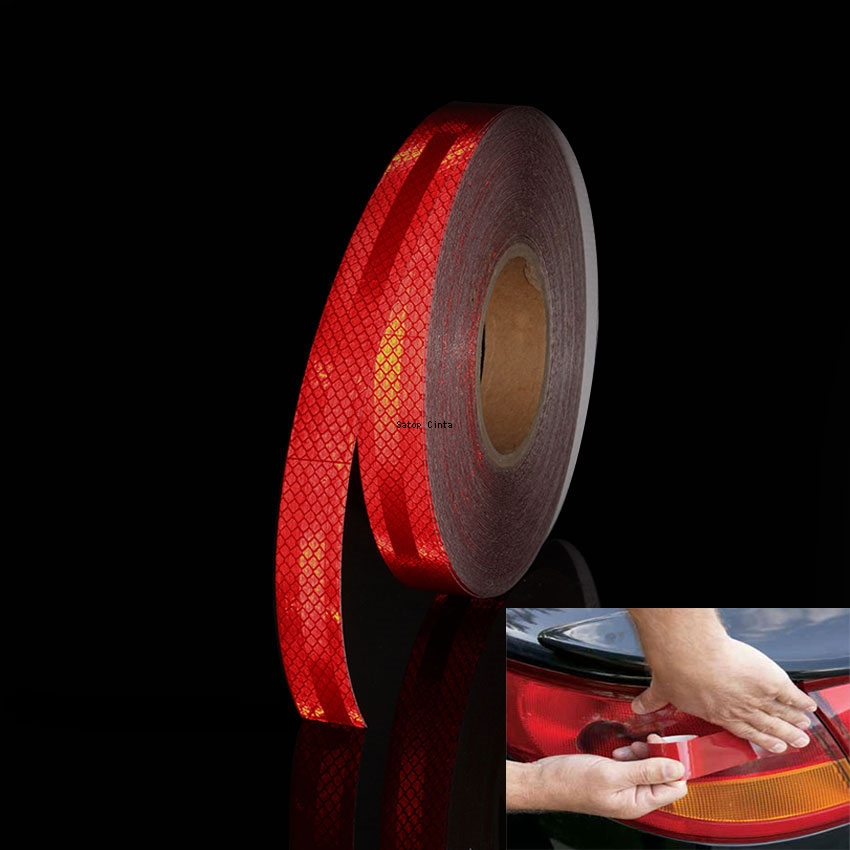 Bande réfléchissante rétro rouge haute intensité, autocollants de sécurité extérieure, bandes réfléchissantes 25mm x 5m, Film adhésif étanche pour voiture et vélo