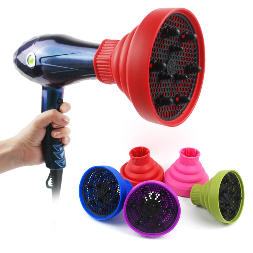 Difusor de secador de pelo de silicona, cubierta plegable resistente a la temperatura, soplador de secado rizado, Accesorios para peinados, 1 ud.