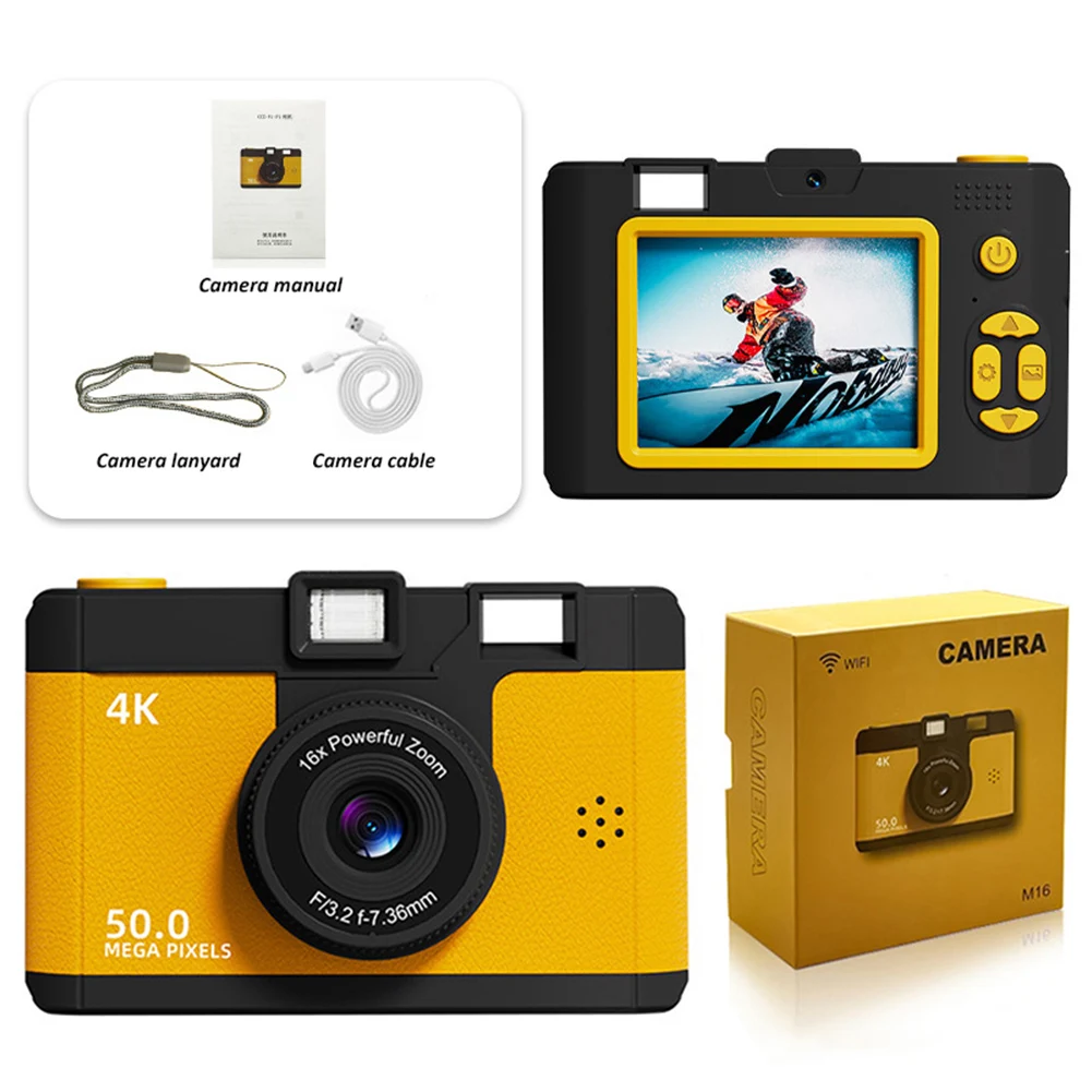 Macchina fotografica doppia Fotocamera Fotocamere a punti retrò Fotocamera digitale HD 1080P Regali di compleanno per bambini Scheda Audio e video