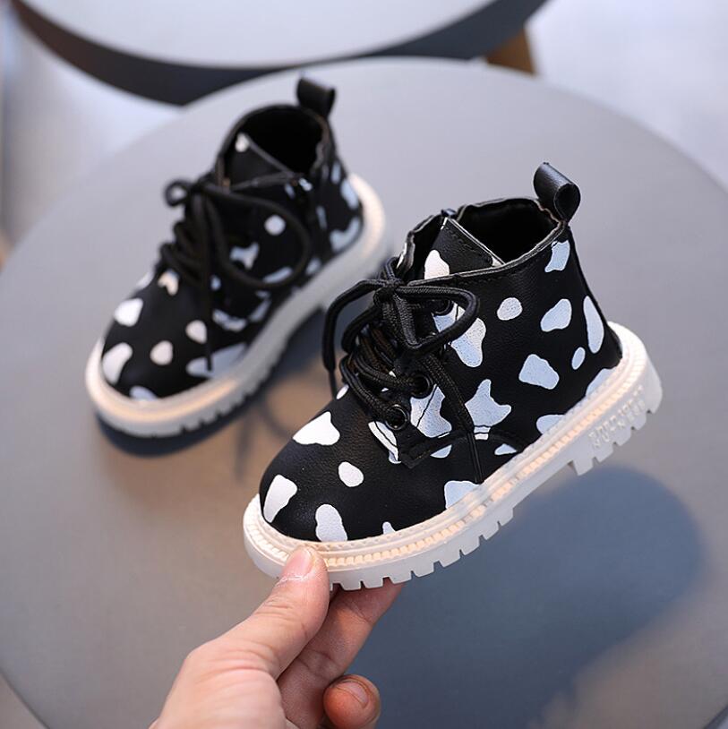 Herfst meisjes laarzen pu leer waterdichte kinderen baby laarzen schoenen zip rome kleine meisjes martin laarzen kinderen sportschoenen: Zwart / 28 ( binnenzool 16.8cm)