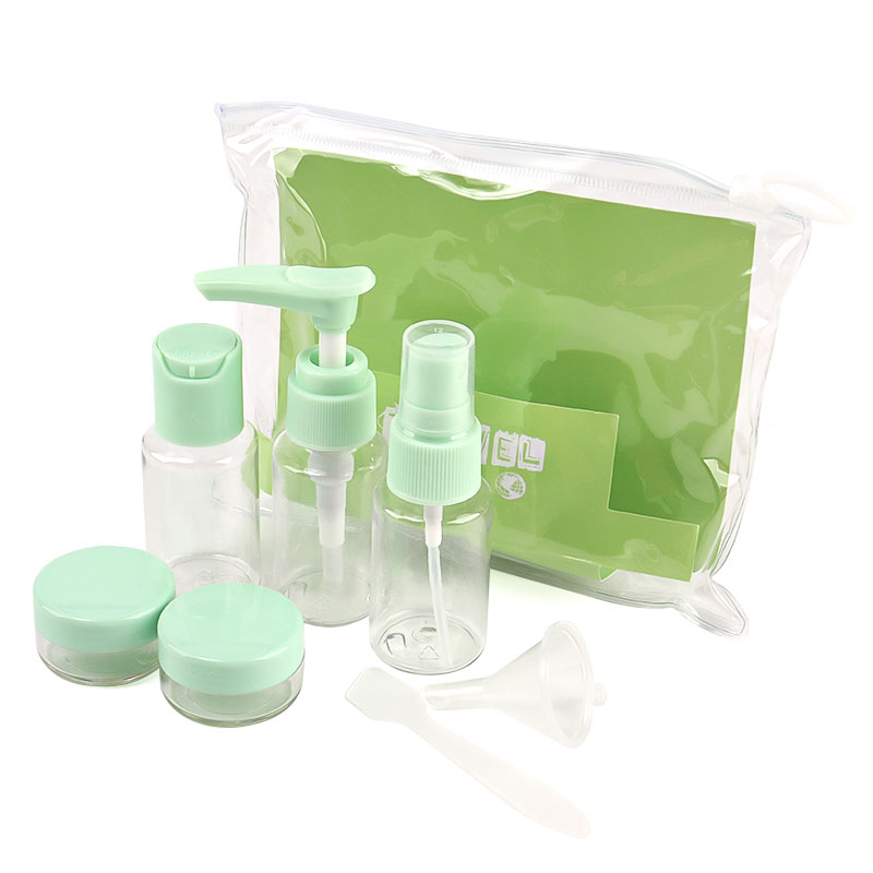 7 stuks mini reis make-up cosmetische gezichtscrème potjes, transparante plastic lege make-up verpakking flesjes, reisaccessoires: Groente