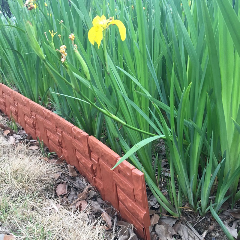 6 Pc Brick Garden Edge Stone Brick Effect Lawn Fence Plant Border, Plastic Flower Bed Grass Edge Landscape Edge