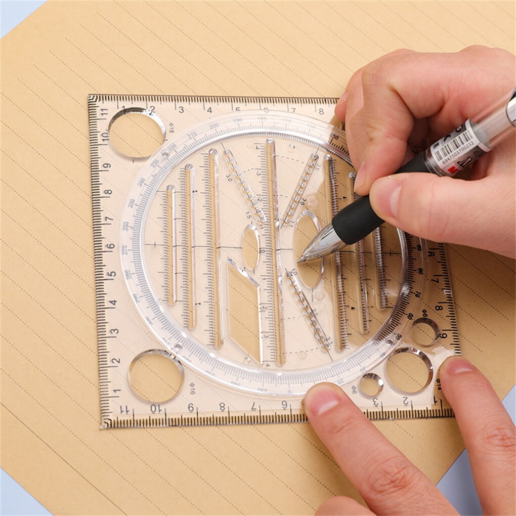 Rotating Ruler Construction Stereo Geometry Template Drafting Measuring Gadget Stationery Rulers Accessories Student Architect